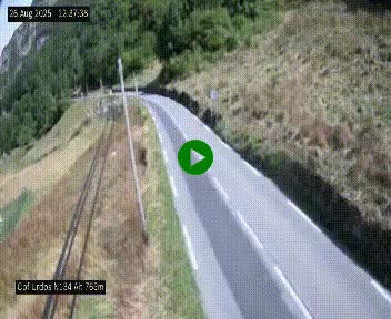 Webcam dans les Pyrénées Atlantique au niveau du col d'Urdos et du fort du Pourtalet sur la N134, en direction du Col et du tunnel du Somport, à 765 mètres d'altitude