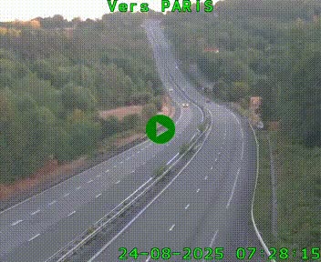 Caméra routière sur l'autoroute A20 à Bessines-sur-Gartempe. Vue orientée vers Paris