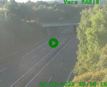 Caméra routière sur l'autoroute A20 au nord de Limoges, à la jonction avec la N520. Vue orientée vers Paris