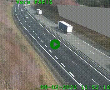 Caméra routière sur l'autoroute A20 à Saint-Pardoux-l'Ortigier, à la jonction avec l'A89. Vue orientée vers Paris