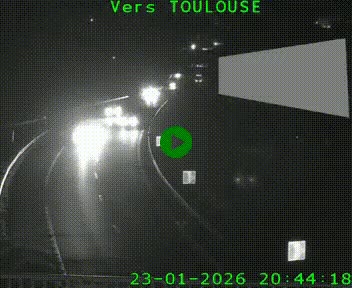 Caméra routière sur l'autoroute A20 à Noailles, en périphérie de Brive-la-Gaillarde. Vue orientée vers Toulouse