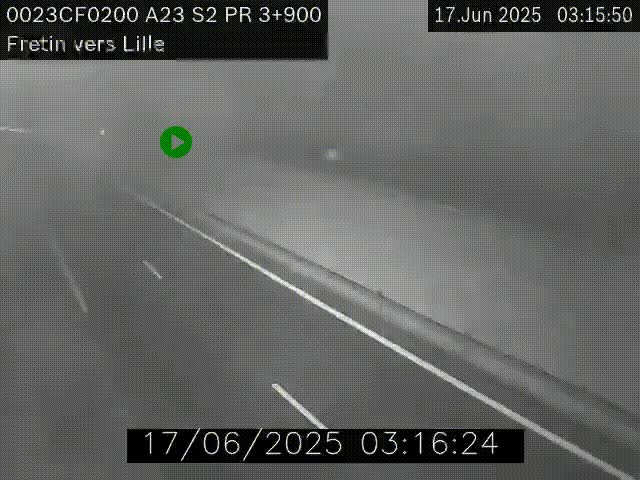 Webcam autoroute A23 à hauteur de Fretin. Vue orientée vers Lille