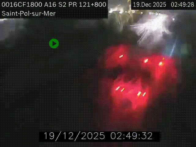 Webcam autoroute A16 à proximité de Dunkerque, à hauteur de la sortie Saint-Pol-sur-Mer. Vue orientée vers Calais