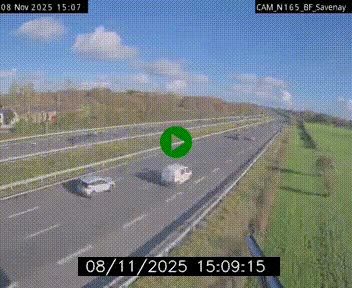 Webcam sur la N165 à hauteur de Savenay, au nord-ouest de Nantes en direction de la Bretagne