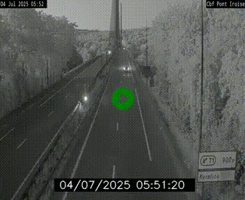 Webcam sur la N165 après le Pont de l'Iroise, à l'entrée de Brest
