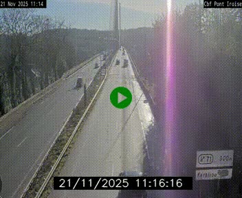 Webcam sur la N165 après le Pont de l'Iroise, à l'entrée de Brest