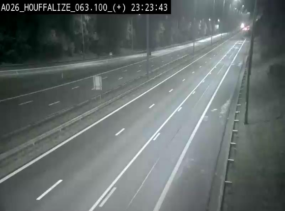 Webcam autoroute des Ardennes (E25/A26) à hauteur d'Houffalize. Vue orientée vers Baraque de Fraiture