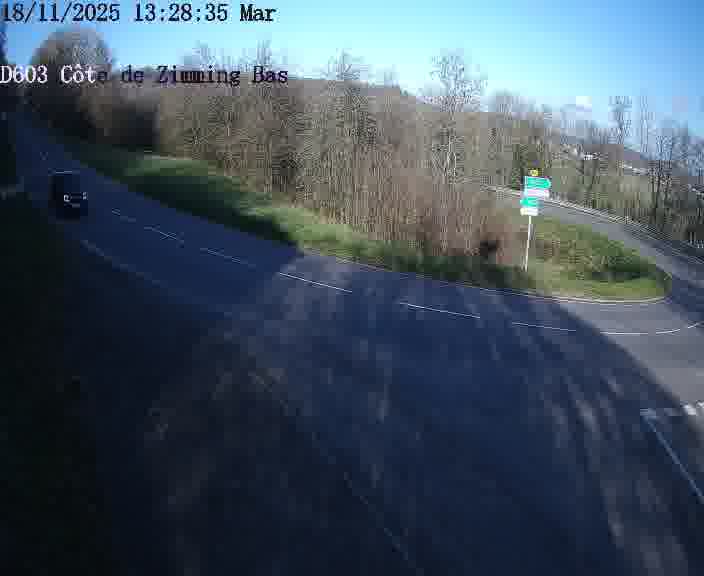 Webcam sur la D603 située dans la Côté de Zimming-bas, dans le virage en demi-tour, à la jonction avec la D74