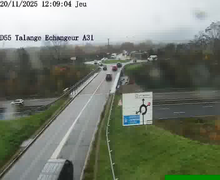 Webcam sur la D55 à Talange au niveau du pont surplombant l'A31 (sens droite-gauche vers Luxembourg). Vue orientée vers Ay-sur-Moselle.