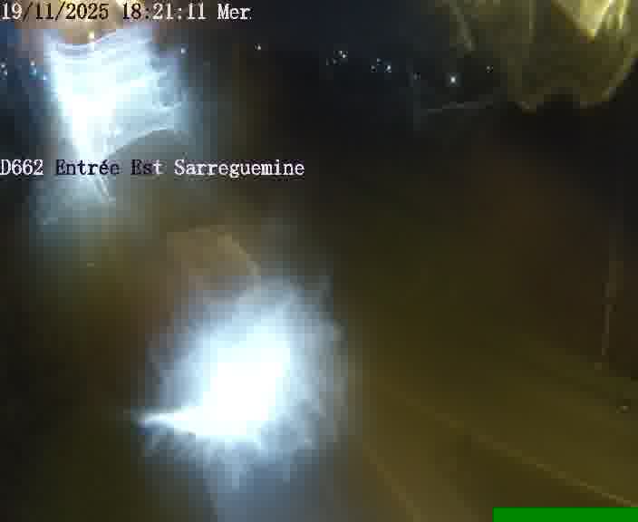 Point de vue trafic déployé sur D662 (France) à Sarreguemines, regardant vers Sarreguemines, aidant conducteurs et services à anticiper les flux.