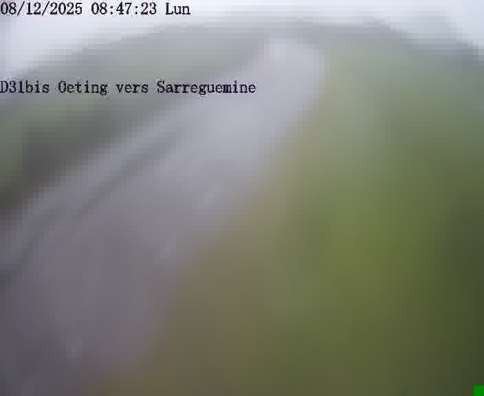 Webcam installée le long de D31bis (France) à Oeting, pointée vers Sarreguemines, utile pour suivre précisément les conditions de trafic.