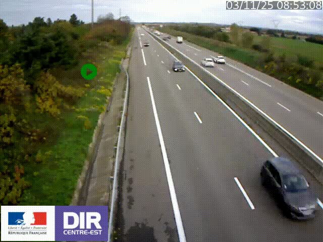 Webcam sur le contournement de Valence, sur la Nationale 7, à la jonction avec la N532, caméra orientée vers Grenoble