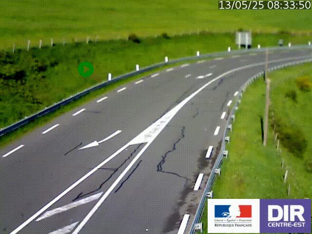 Webcam sur le col Pin Bouchain, vue orientée vers Roanne, en provenance de Lyon sur la nationale 7 (N7)