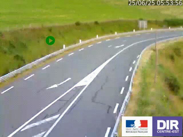 Webcam sur le col Pin Bouchain, vue orientée vers Roanne, en provenance de Lyon sur la nationale 7 (N7)