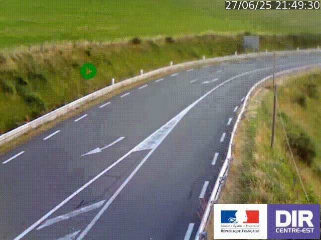 Webcam sur le col Pin Bouchain, vue orientée vers Roanne, en provenance de Lyon sur la nationale 7 (N7)