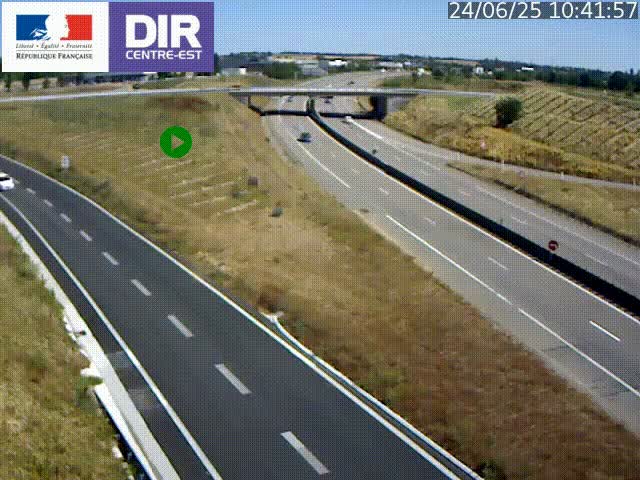 Webcam sur le contournement de Valence, sur la Nationale 7, caméra orientée vers Lyon