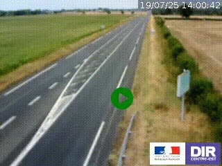 Webcam routière sur la RN7 à hauteur de Toulon-sur-Allier, entre Moulins et Vichy
