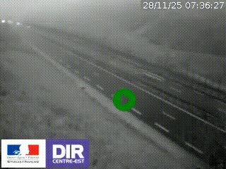 Webcam au niveau du col de Bois Clair à hauteur de Cluny sur la N79. Vue orientée vers Mâcon