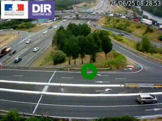 Webcam traffic à Grenoble-sud sur l'autoroute A480. Vue orientée vers l'entrée et la sortie de Grenoble