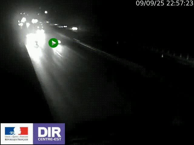 Caméra trafic à la jonction entre l'A46 (Rocade-est de Lyon) et l'A42 à hauteur de Vault-en-Velin en direction de Marseille
