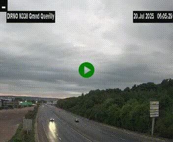 Webcam routière sur N338 à hauteur de Grand-Quevilly en périphérie de Rouen. Vue orientée vers Rouen