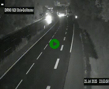 Webcam routière à hauteur de Bois-Guillaume en périphérie de Rouen. Vue orientée vers Rouen