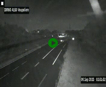 Webcam autoroute A150 à hauteur de La Vaupalière en périphérie de Rouen. Vue orientée vers Rouen