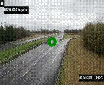 Webcam autoroute A150 à hauteur de La Vaupalière en périphérie de Rouen. Vue orientée vers Rouen