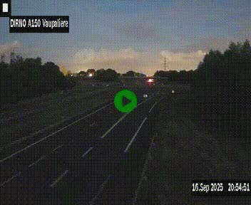 Webcam autoroute A150 à hauteur de La Vaupalière en périphérie de Rouen. Vue orientée vers Rouen
