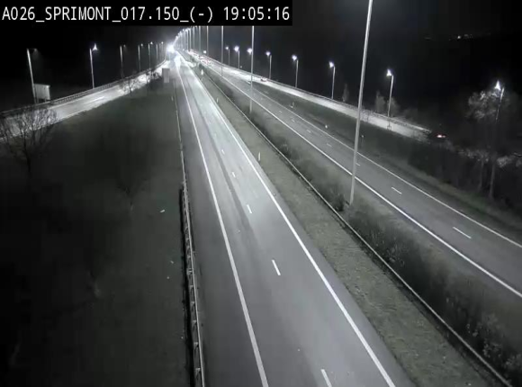 Webcam E25 (A26) à hauteur de Sprimont en direction de Liège et en provenance de Bastogne