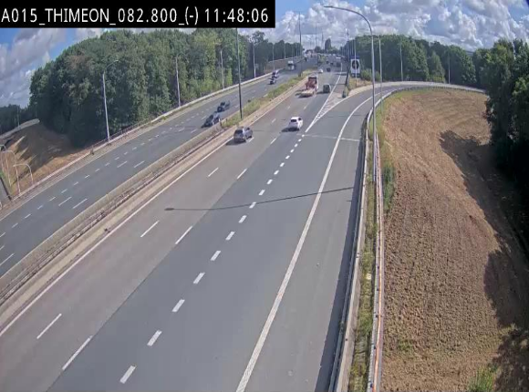 Caméra trafic Belgique - Thiméon - E42, jonction avec A54 (E420) direction La Louvière/Charleroi - BK 82.82