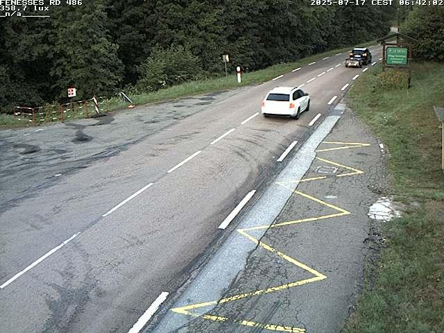 Webcam en haut du col des Fenesses, aussi appelé col du Ménil sur la D486 à 593 mètres d'altitude dans les Vosges