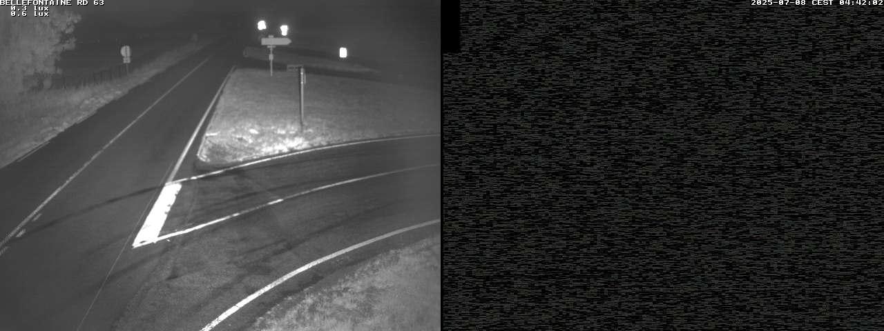 Webcam à Bellefontaine dans les Vosges à 552 mètres d'altitude sur la D63, à la jonction avec la D20A