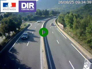Caméra sur la Nationale 90 (N90) à La Léchère, en direction et à proximité d'Albertville