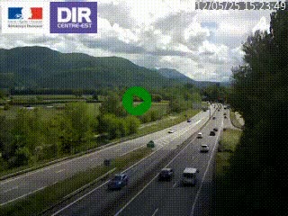 Caméra trafic à Meylan sur la Rocade-Sud de Grenoble en direction d'Aix-en-Provence
