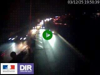 Caméra autoroute sur A6 - Valvert, près de Lyon, en direction de Paris, à hauteur de la sortie 36 Porte du Valvert