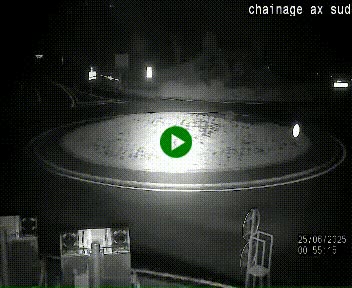 Webcam au nord d'Ax-les-Thermes au niveau de l'aire de chaînage de la N20. Vue orientée vers les Pyrénées, en direction de Pas de la Case
