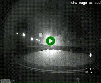 Webcam au nord d'Ax-les-Thermes au niveau de l'aire de chaînage de la N20. Vue orientée vers les Pyrénées, en direction de Pas de la Case