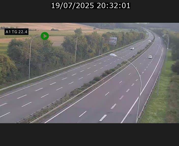 Traffic live webcam Luxembourg Flaxweiler - A1 direction Luxembourg - BK 22.4