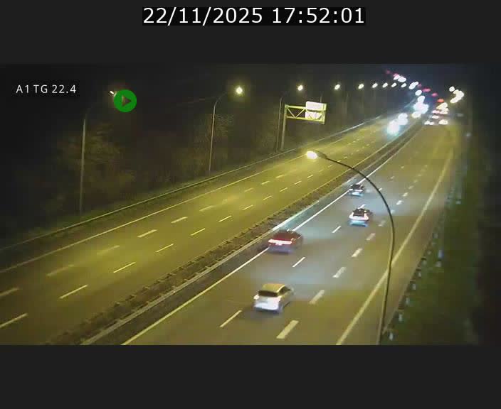 Traffic live webcam Luxembourg Flaxweiler - A1 direction Luxembourg - BK 22.4
