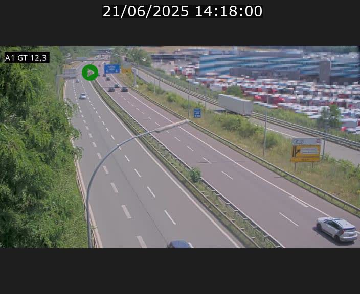 Traffic live webcam Luxembourg Senningerberg - A1 direction Allemagne - BK 12.3