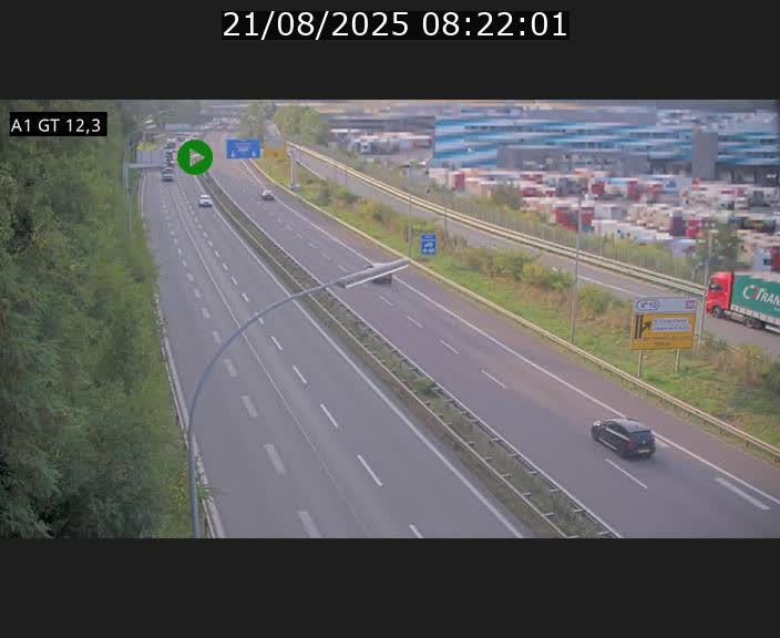 Traffic live webcam Luxembourg Senningerberg - A1 direction Allemagne - BK 12.3