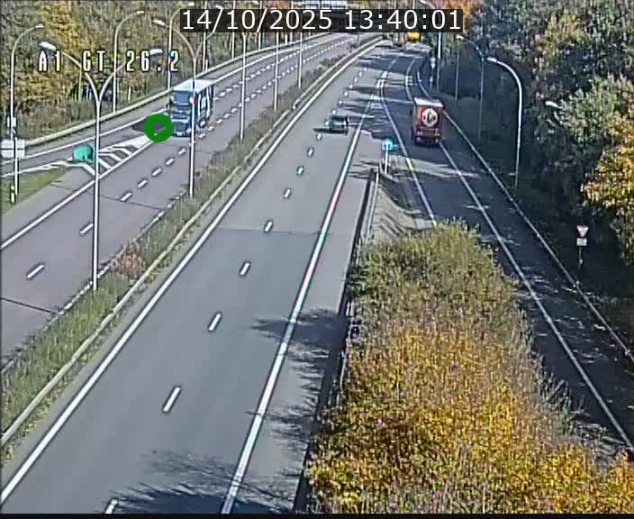 Traffic live webcam Luxembourg Grevenmacher - A1 direction Allemagne - BK 26.2