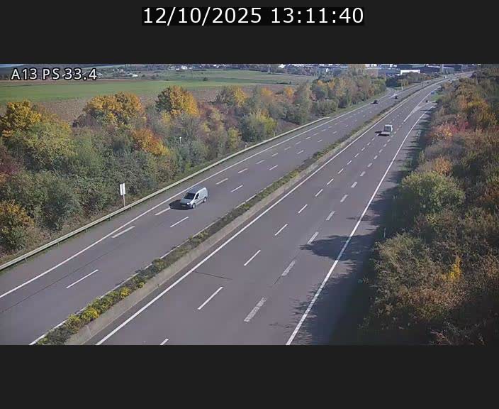 Webcam trafic sur A13 à hauteur de Mondorf-les-Bains en direction d'Altwies