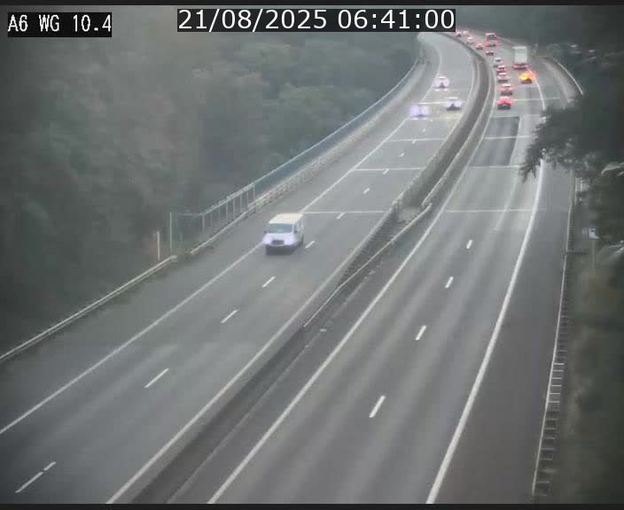 Traffic live webcam Luxembourg Mamer - A6 - BK 10.4 - direction Luxembourg/France/Allemagne