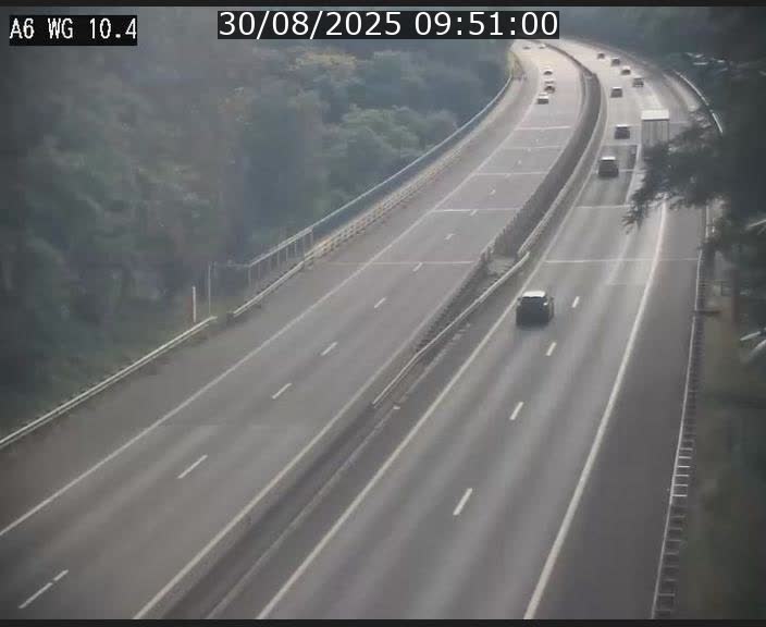 Traffic live webcam Luxembourg Mamer - A6 - BK 10.4 - direction Luxembourg/France/Allemagne