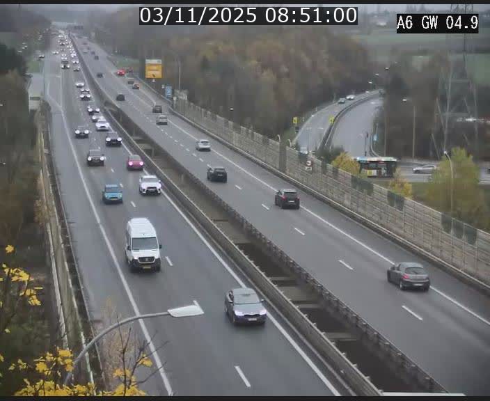 Traffic live webcam Luxembourg Croix de Cessange - A6 - BK 4.9 - direction Belgique