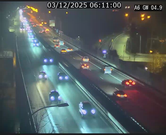Traffic live webcam Luxembourg Croix de Cessange - A6 - BK 4.9 - direction Belgique