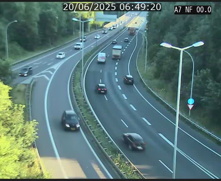 Caméra autoroute Luxembourg A7 - Echangeur A1/A7 Grünewald direction Tunnel Stafelter