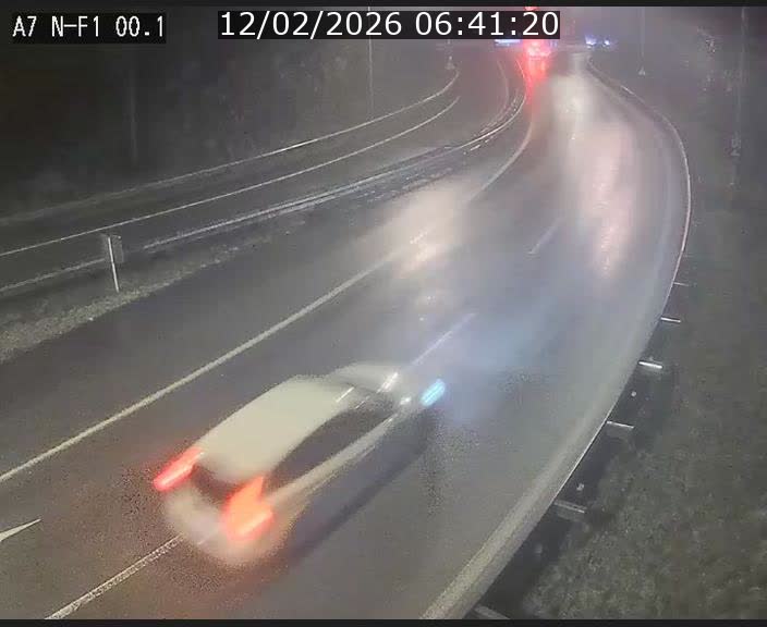 Webcam autoroute Luxembourg A7 située dans la sortie 1 Waldhof, vers la N11, avant le Tunnel Stafelter